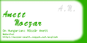 anett moczar business card